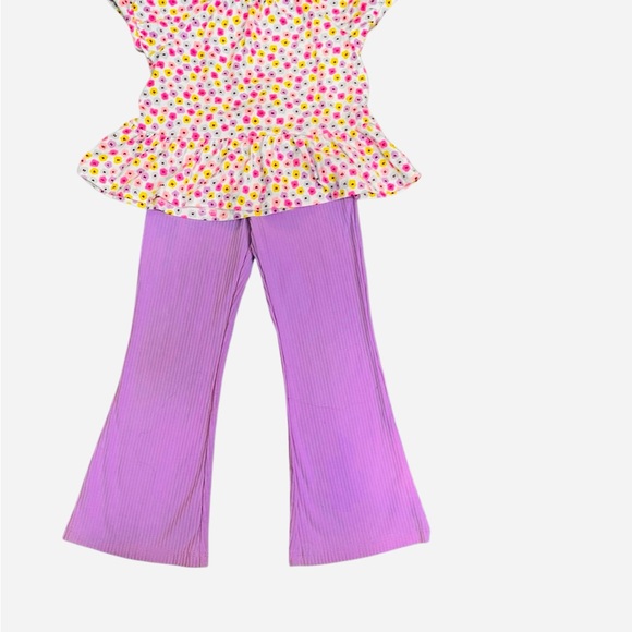 Girls' 4T Cat and Jack Floral Tops and Pants Set - Picture 2 of 6
